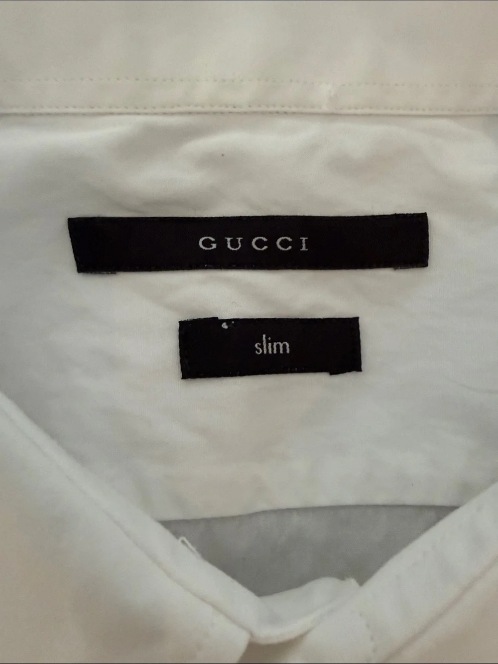 Authentic Gucci White Cotton Shirt Sz 41/16 Slim Unisex Style